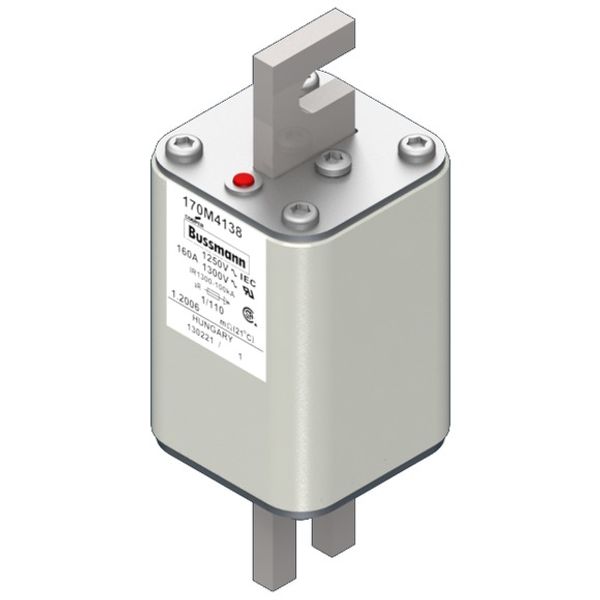 Fuse-link, high speed, 160 A, AC 1250 V, size 1, 53 x 66 x 138 mm, aR, DIN, IEC, single indicator image 2