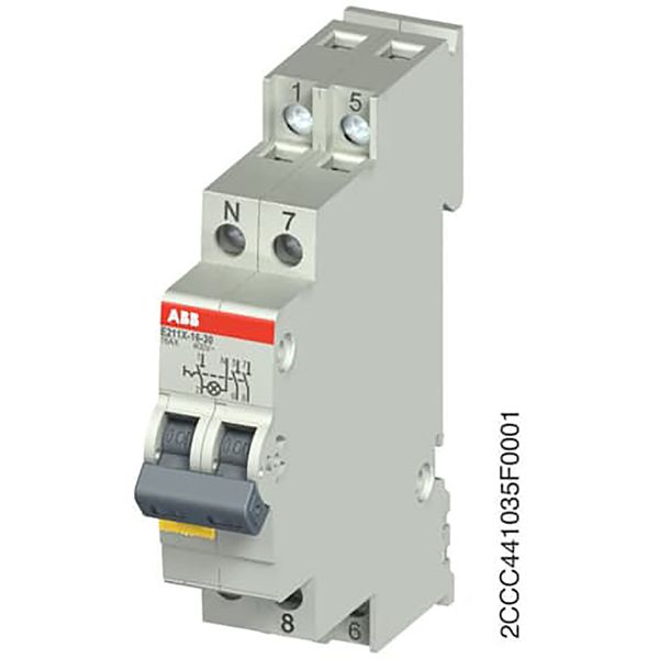 E211X-16-20ON-OFF Switch,16 A,acc. to EN 250/400 V AC,2NO,0NC,0CO, El. Color:Grey,1LED,Yellow, MW:1 image 2