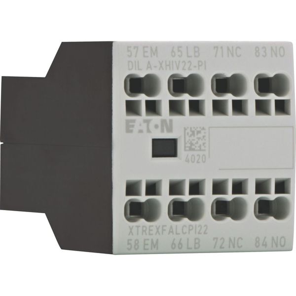 Auxiliary contact module, 4 pole, Ith= 16 A, 1 N/O, 1 N/OE, 1 NC, 1 NCL, Front fixing, Push in terminals, DILA, DILM7 - DILM38 image 13
