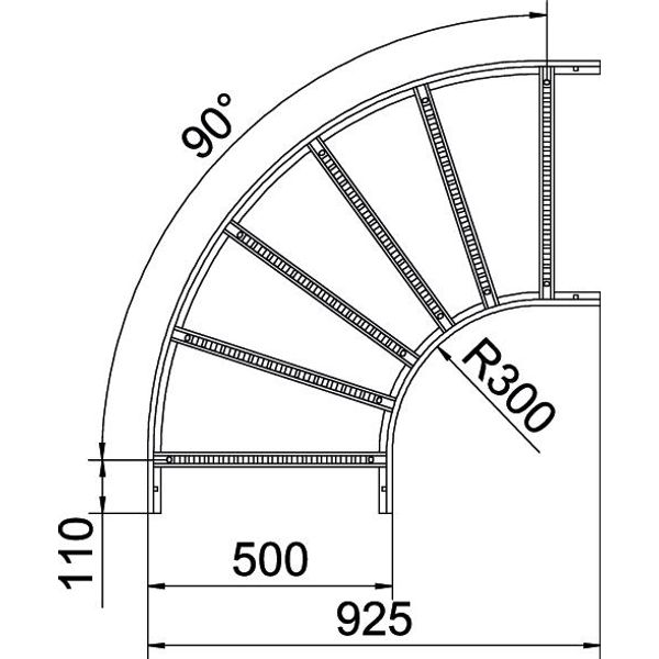 LB 90 1150 R3 FS 90° bend for cable ladder 110x500 image 2