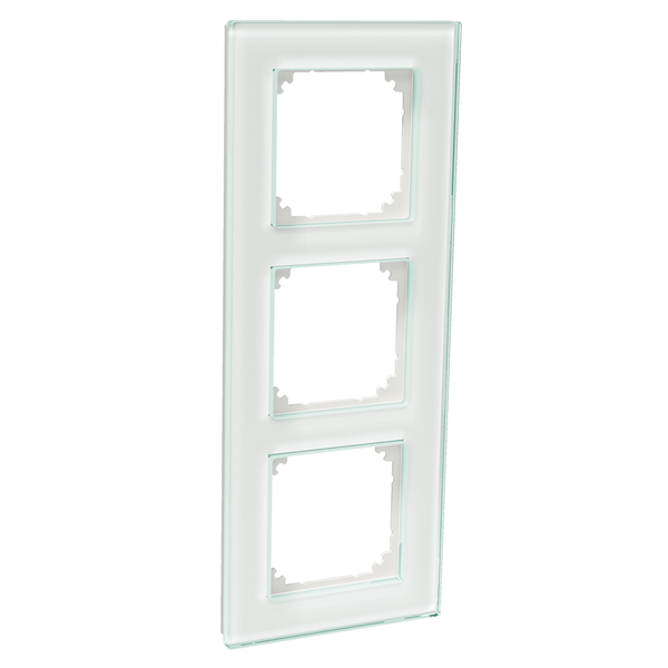 Exxact Solid 3-gang glass frame white image 4