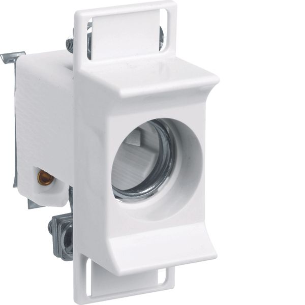 Ceramic fuse base D02 E18 63A 1pole DIN rail clamp cover image 1