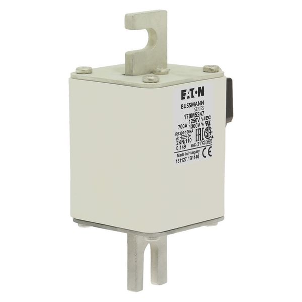 Fuse-link, high speed, 1100 A, AC 600 V, DIN 2, 61 x 77 x 138 mm, aR, DIN, IEC, single indicator image 9