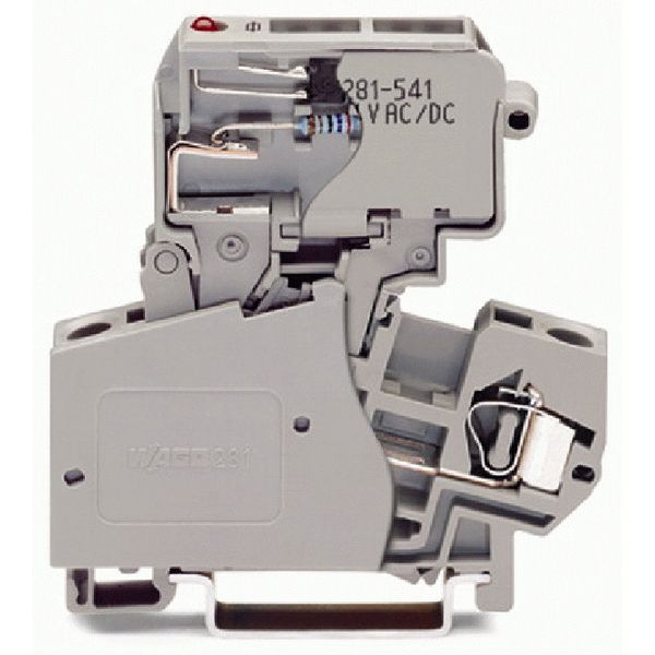 2-conductor fuse terminal block with pivoting fuse holder for glass ca image 1