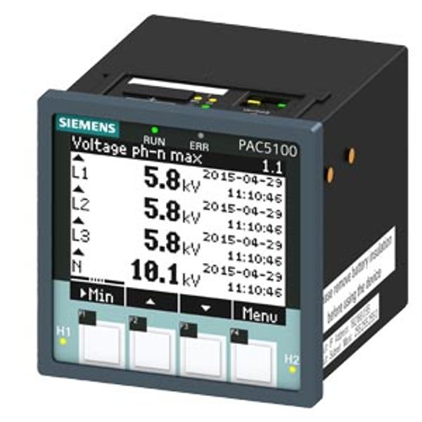 SENTRON, measuring device, 7KM PAC5100, LCD, L-L: 690 V, L-N: 400 V, 10 A, 3-phase, Modbus TCP, apparent/active/ reactive energy / cos phi,  7KM5212-6BA00-1EA2 image 1