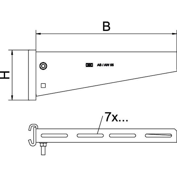 AS 55 51 FT Support bracket for IS 8 support B510mm image 2