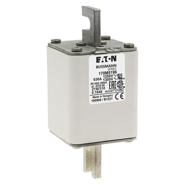 Fuse-link, high speed, 630 A, AC 1250 V, size 2, 61 x 75 x 138 mm, aR, DIN, IEC, type T indicator image 9