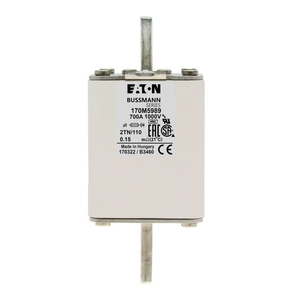 Fuse-link, high speed, 700 A, AC 1000 V, DIN 2, 59 x 75 x 138 mm, aR, DIN, IEC, single indicator image 15