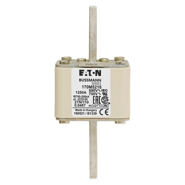 Fuse-link, high speed, 1250 A, AC 600 V, DIN 2, 61 x 75 x 138 mm, aR, DIN, IEC, single indicator image 15