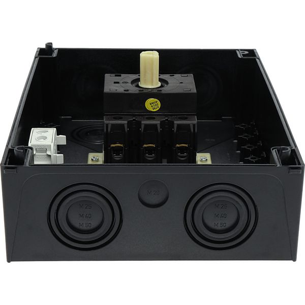 On-Off switch, P3, 100 A, surface mounting, 3 pole, with black thumb grip and front plate image 36