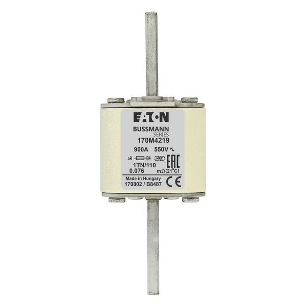 Fuse-link, high speed, 900 A, AC 550 V, DIN 1, 53 x 69 x 108 mm, aR, DIN, IEC, single indicator image 15