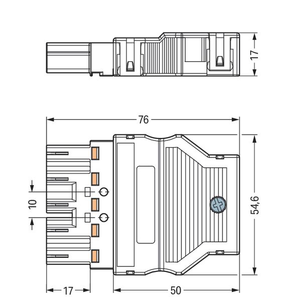 Plug with strain relief housing 5-pole black image 7