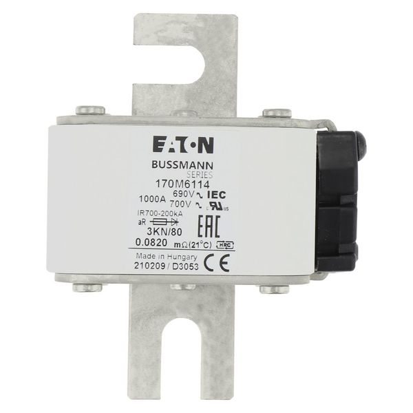 Fuse-link, high speed, 1000 A, AC 690 V, size 3, 74 x 92 x 111 mm, aR, IEC, single indicator image 7