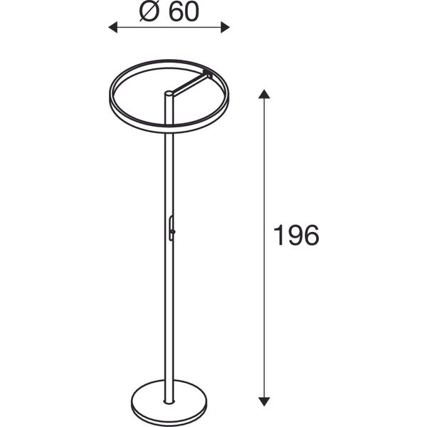 ONE STRAIGHT FL, Free-standing lamp black 20W 1200/1200lm 2700/3000K CRI90 140° image 2