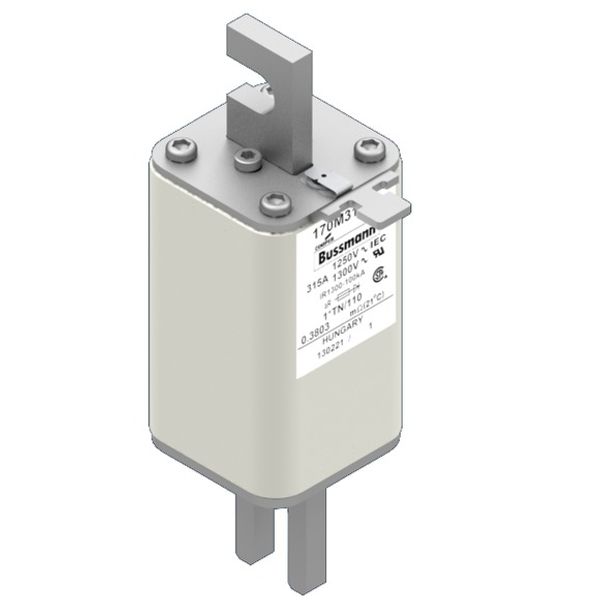 Fuse-link, high speed, 315 A, AC 1250 V, compact size 1, 45 x 58 x 138 mm, aR, DIN, IEC, type T indicator image 1