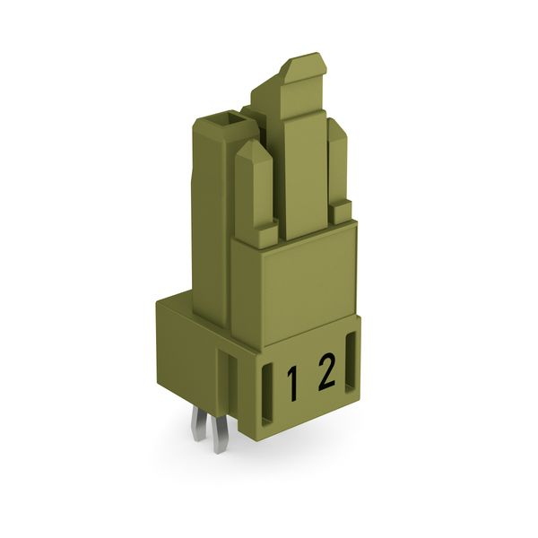 Socket for PCBs straight 2-pole light green image 1