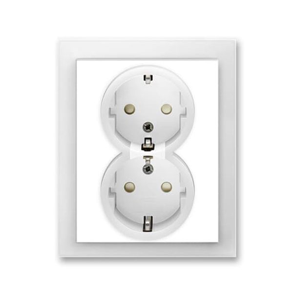 5512M-C03459 01 Double socket outlet with earthing contacts, shuttered image 1