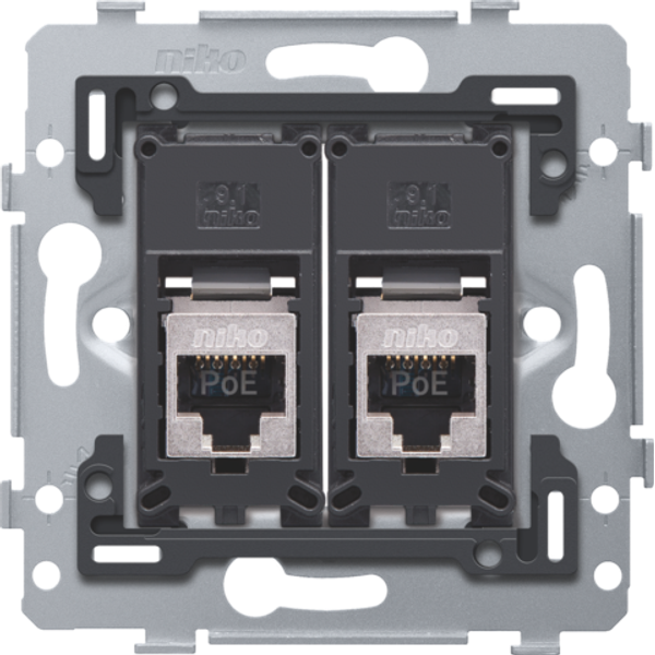 2 RJ45 connections STP cat. 6, PoE++ ready, flat model, incl. base 71 image 1