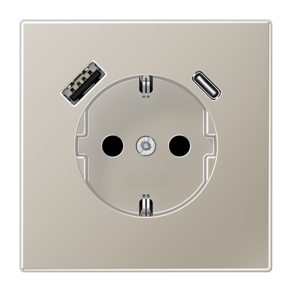 Socket fren/belg with USB type AC ES1520F-15CA image 1