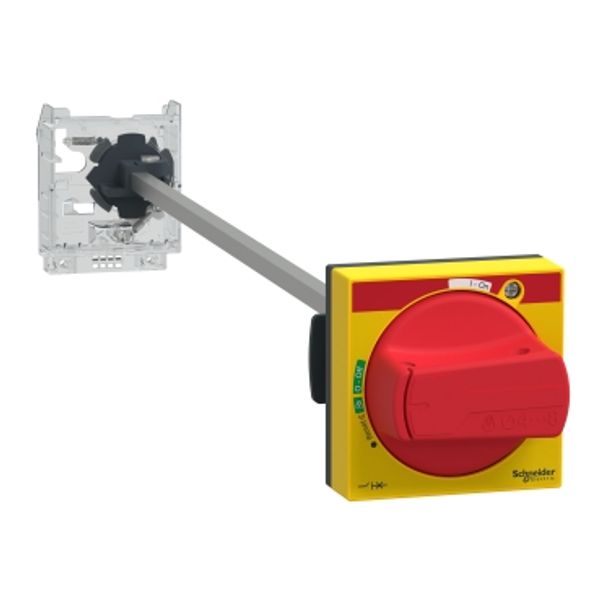 Extended rotary handle kit, TeSys Deca, IP65, red handle, without trip indication, for GV2L-GV2P image 3