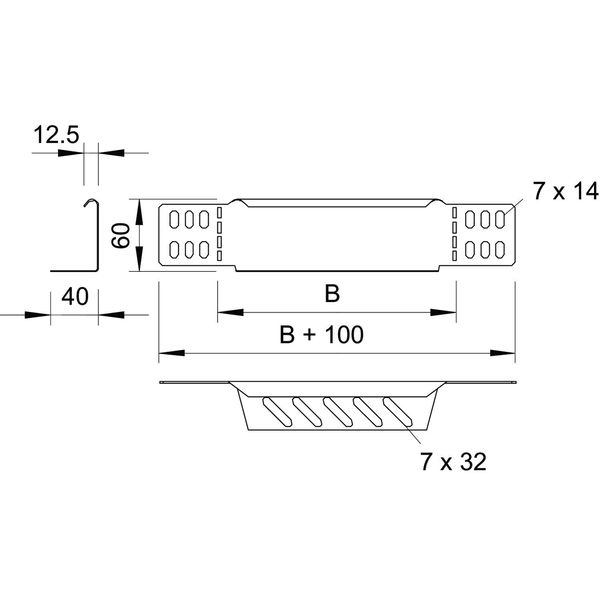 RWEB 650 FS Reducer profile/end closure for cable tray 60x500 image 2