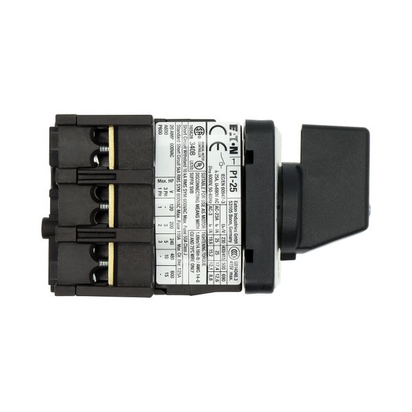 On-Off switch, P1, 25 A, flush mounting, 3 pole, with black thumb grip and front plate image 34