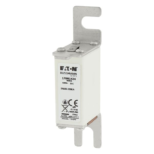 Fuse-link, high speed, 400 A, AC 600 V, size 000, 21 x 40 x 100 mm, aR, DIN, IEC, single indicator image 6