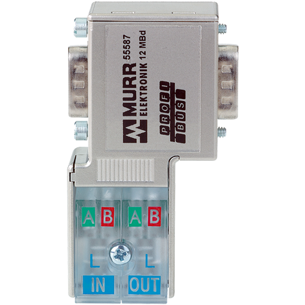 PROFIBUS-PLUG-MALE (SUB-D) 90° Cut clamp for rigid and flexible wires image 1