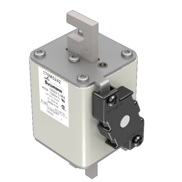 Fuse-link, high speed, 400 A, AC 1250 V, size 2, 61 x 77 x 138 mm, aR, DIN, IEC, single indicator image 2