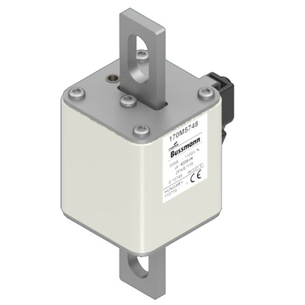 Fuse-link, high speed, 800 A, AC 1100 V, size 2, 61 x 77 x 160 mm, aR, IEC, UL, single indicator image 3