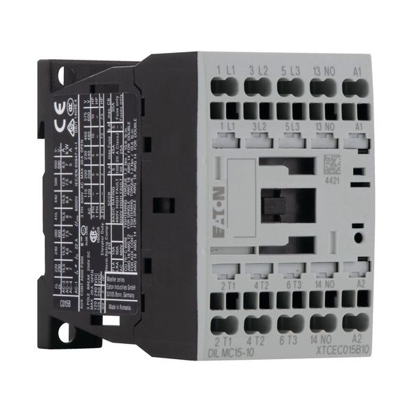 Contactor, 3 pole, 380 V 400 V 7.5 kW, 1 N/O, 24 V DC, DC operation, Spring-loaded terminals image 9