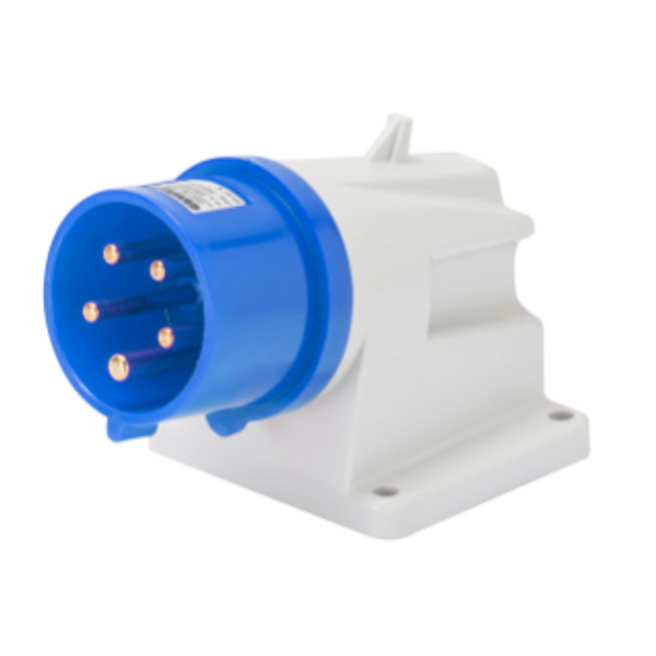90° ANGLED SURFACE MOUNTING INLET - IP44 - 3P+N+E 32A 200-250V 50/60HZ - BLUE - 9H - SCREW WIRING image 1