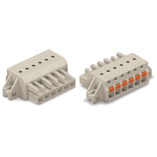 1-conductor female connector push-button Push-in CAGE CLAMP® light gra image 1