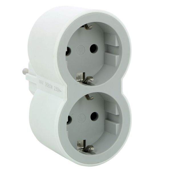 MOP STD SCH 2P+E 16A 2 FRONT OUTLETS WHITE/GREY image 11