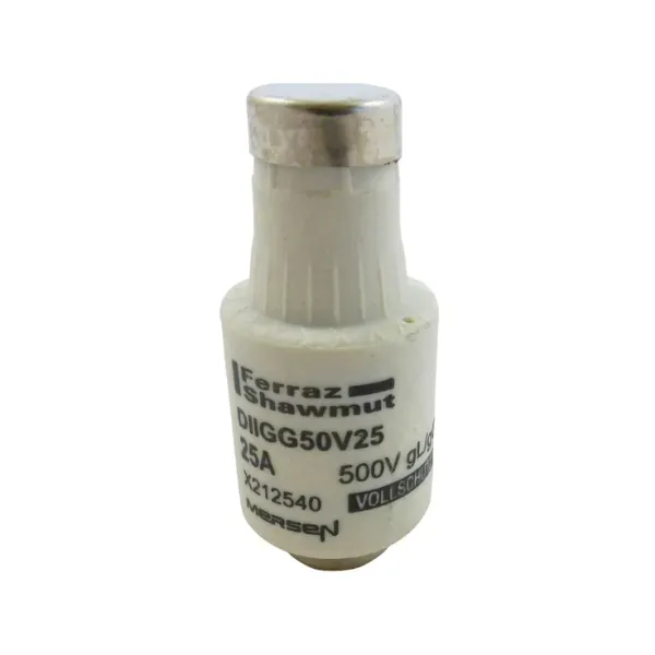 DIN D Fuse-link gG Size DII 500VAC 500VDC 25A Yellow image 2