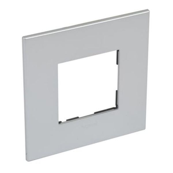 French and German standard plate square version 2 modules - soft alu image 1