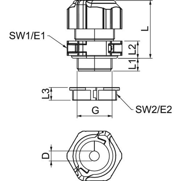 V-TEC TB25 12-15 Cable gland, separable Sealing insert, 1 cable M25 image 2