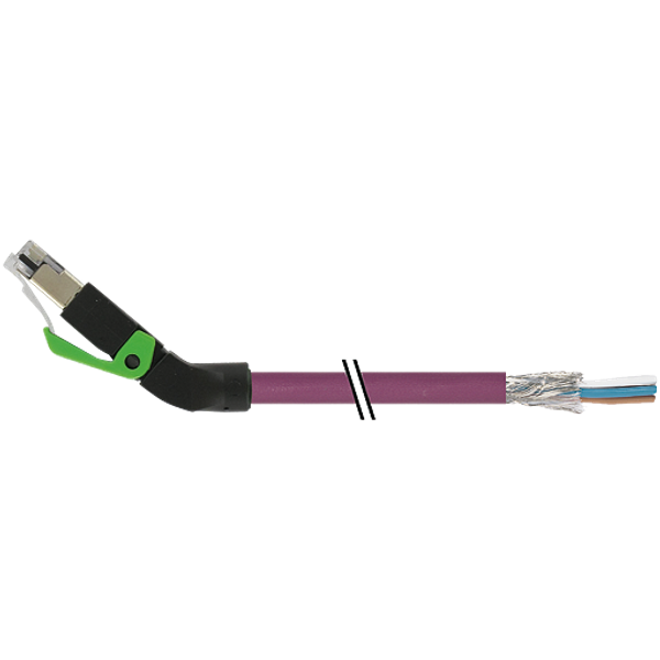 RJ45 male 45° up with cable PUR 1x4xAWG22 shielded vt+drag-ch 5m image 1