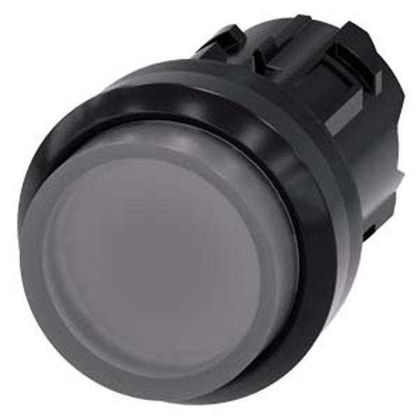 3SU1001-0BB70-0AA0-Z Y15 Illuminated pushbutton, 22 mm, round, plastic, clear, pushbutton, raised momentary contact type, with laser labeling, upper case and lower case, Always upper case image 1