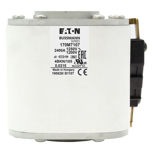 Fuse-link, high speed, 2400 A, AC 1250 V, size 4, 105 x 120 x 110 mm, aR, IEC, single indicator image 3