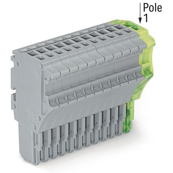 1-conductor female connector Push-in CAGE CLAMP® 1.5 mm² gray, green-y image 1