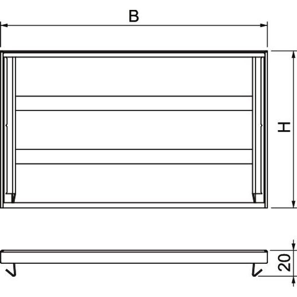 PLM EP 1220 RW End piece with fire protection mesh 205x20x121 image 2