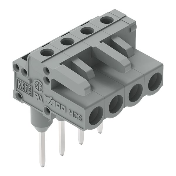 Female connector for rail-mount terminal blocks 0.6 x 1 mm pins angled image 1