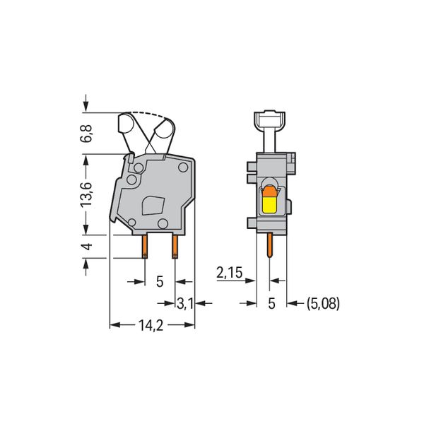 Stackable PCB terminal block push-button 2.5 mm² dark gray image 4