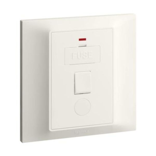 Belanko S - switched Fused Connection Unit + neon + cord outlet - Ivory image 1