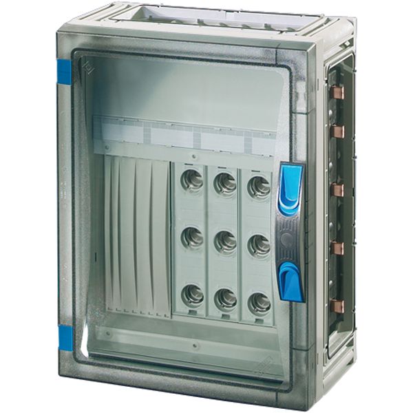 Fuse box 4x63A D02 3p on rail 250A 5 pole, 270x360mm, wall Open image 3