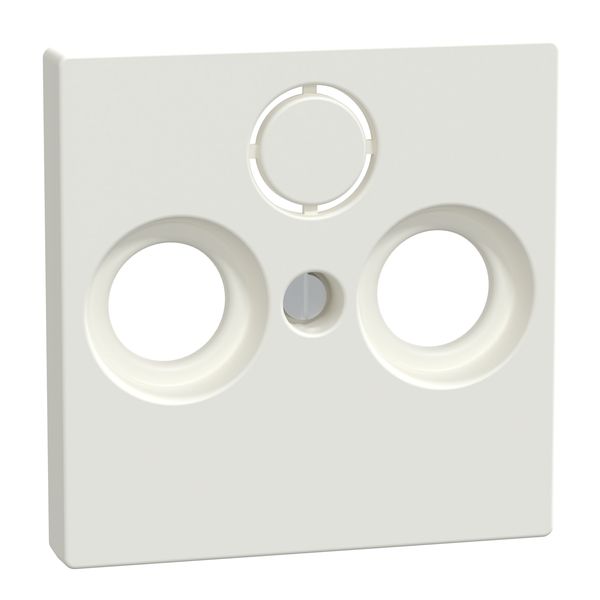 Central plate for antenna sockets, polar white glossy, system M image 1