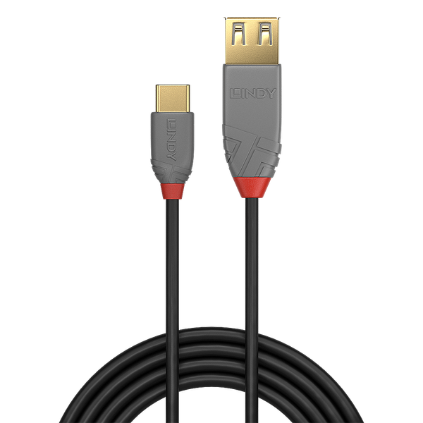 0.15m USB 2.0 C to A Adapter Cable, Anthra Line USB Type C Male to A Female image 2