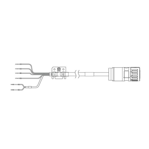 1S series servo motor power cable, 15 m, with brake, 400 V: 11 kW & 15 R8A19030M image 1