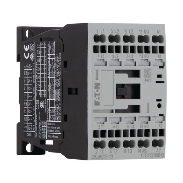 Contactor, 3 pole, 380 V 400 V 7.5 kW, 1 N/O, 24 V DC, DC operation, Spring-loaded terminals image 10